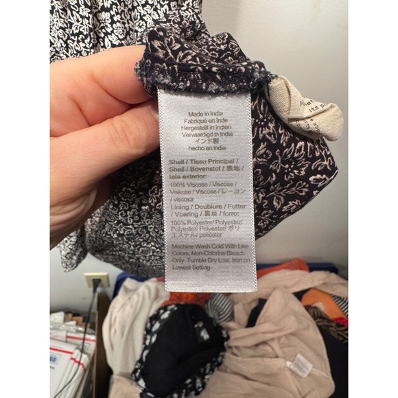 Madewell Women Floral Print V Neck Short Sleeve Midi Dress Size 14 - Picture 6 of 11